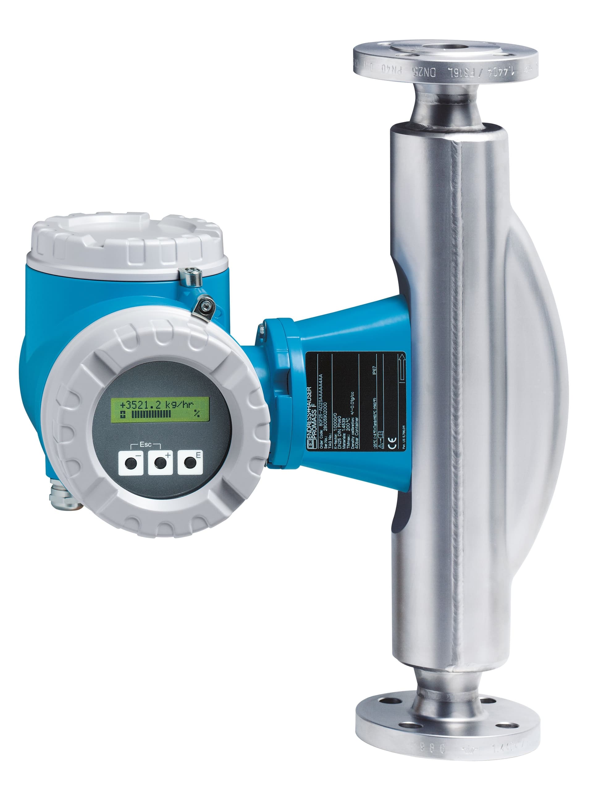 Official Endress+Hauser Promass 80F Coriolis flowmeter with flange connections