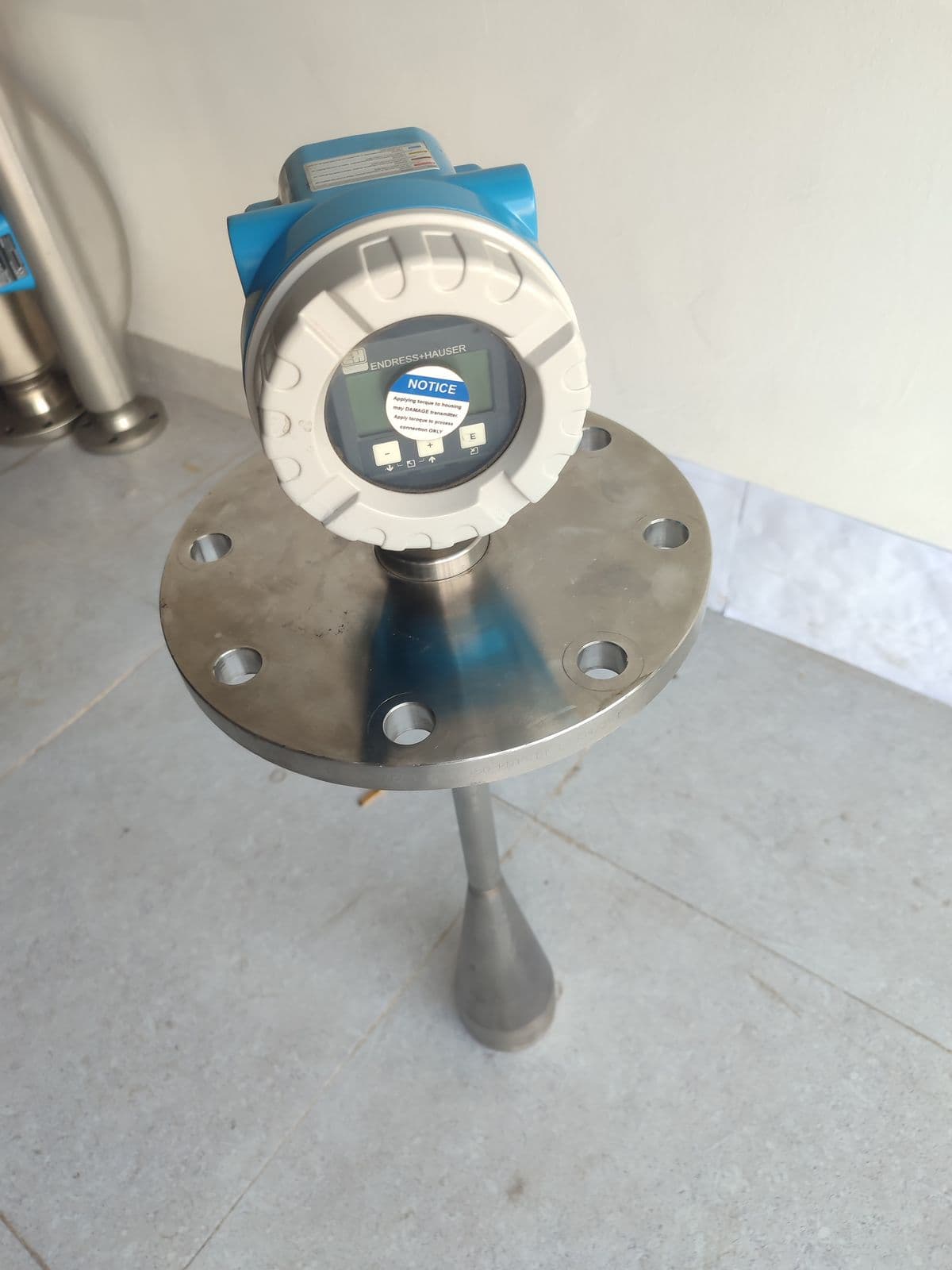 Endress+Hauser Micropilot M FMR240 radar level transmitter — photographed in Barmaan's warehouse