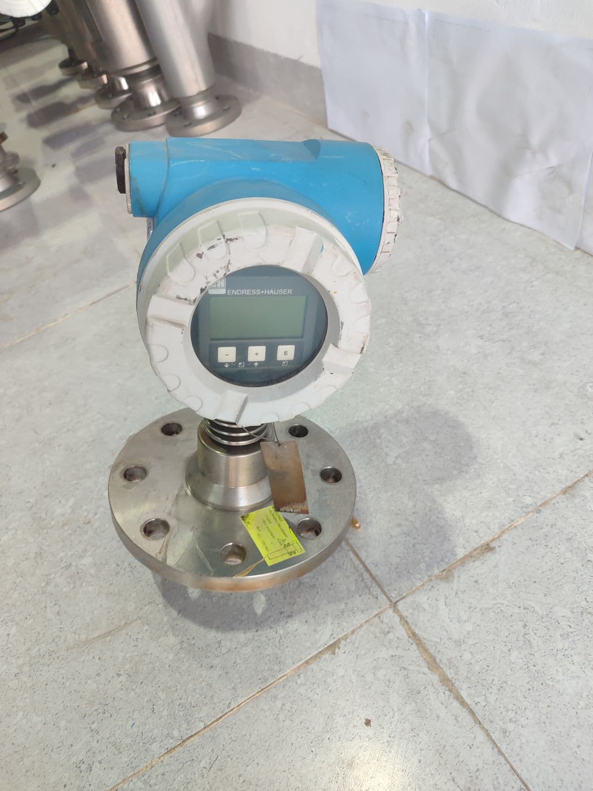 Endress+Hauser Micropilot M FMR245 radar level transmitter — photographed in Barmaan's warehouse
