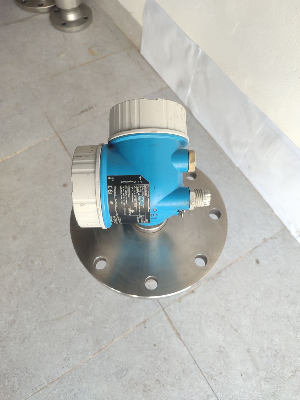 Endress+Hauser Micropilot FMR51 radar level transmitter — photographed in Barmaan's warehouse