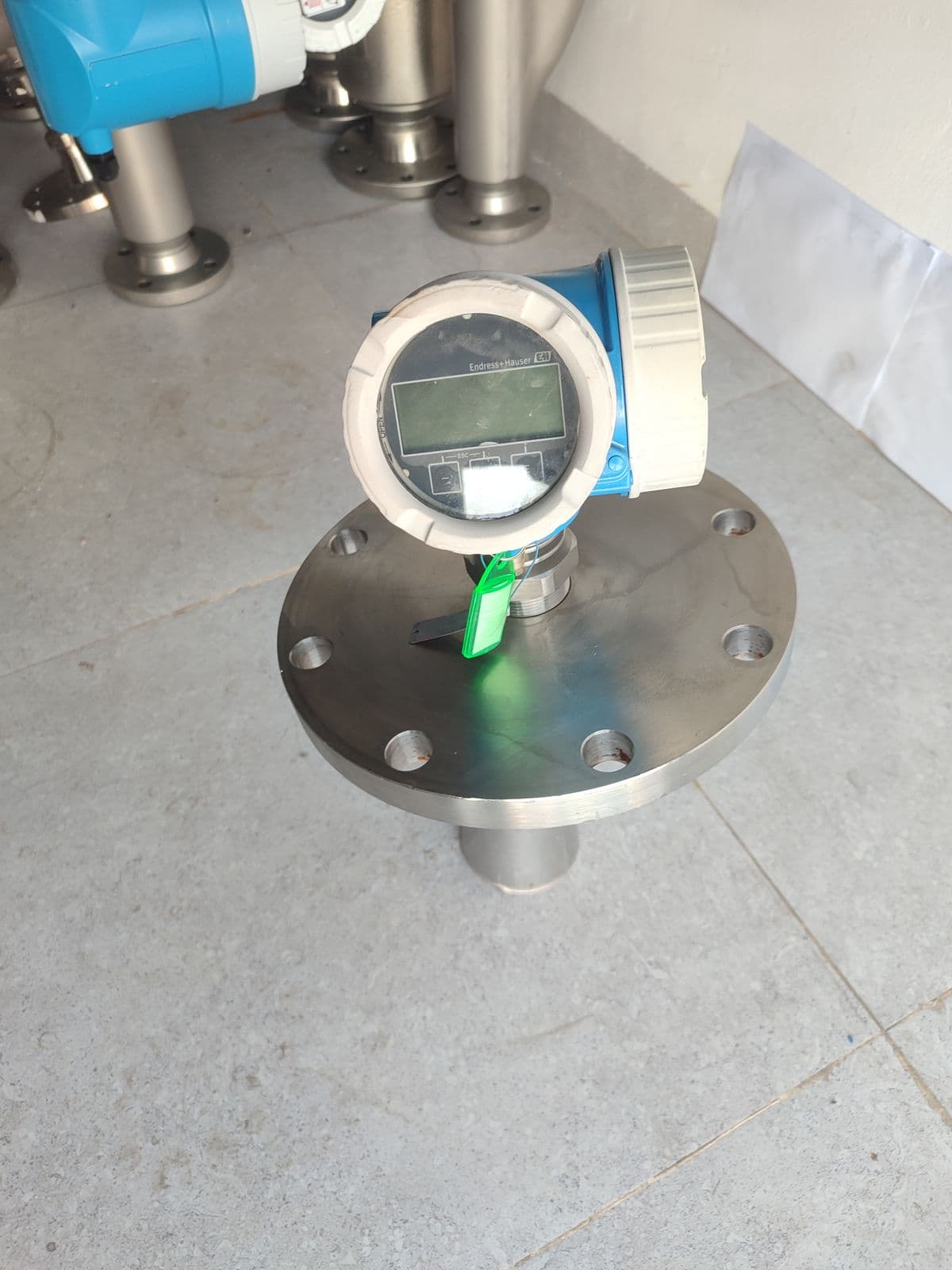 Endress+Hauser Micropilot FMR51 radar level transmitter — photographed in Barmaan's warehouse