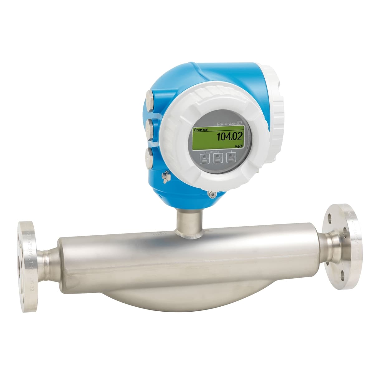 Industrial flow meters on a process pipeline